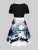 Short de Plage Grande Taille Imprimé Oiseau et Cocotier - Multi-A 