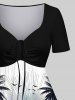 Short de Plage Grande Taille Imprimé Oiseau et Cocotier - Multi-A 