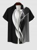 Curved Line Colorblock Print Plus Size Matching Hawaii Beach Outfit For Couples -  