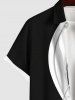 Curved Line Colorblock Print Plus Size Matching Hawaii Beach Outfit For Couples -  