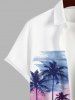 Chemise Hawaiienne Imprimé Cocotier à Lavis Grande Taille avec Poche pour Homme - Blanc S