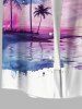 Chemise Hawaiienne Imprimé Cocotier à Lavis Grande Taille avec Poche pour Homme - Blanc S