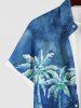 Chemise Imprimé Cocotier à Boutons Grande Taille avec Poche pour Homme - Bleu profond S