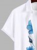 Plus Size Flowers Leaf Print Buttons Pocket Hawaii Shirt For Men -  