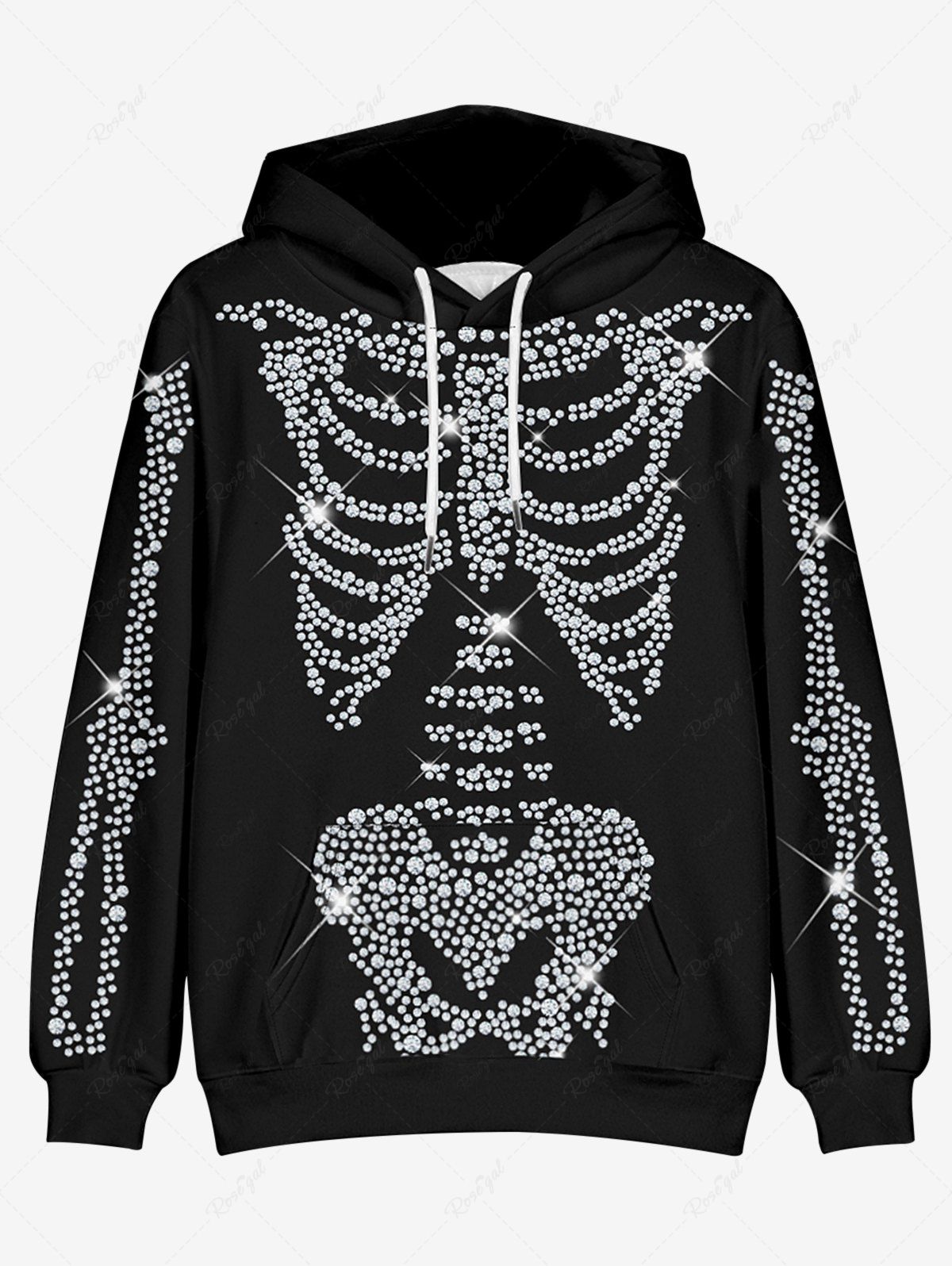 Hollir Tiger Plus Size Black Zip Up Hoodie for Women