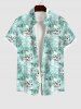 Tropical Leaf Rose Flowers Skulls Print Plus Size Matching Hawaii Beach Outfit For Couples -  