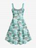 Tropical Leaf Rose Flowers Skulls Print Plus Size Matching Hawaii Beach Outfit For Couples -  