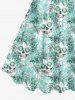 Tropical Leaf Rose Flowers Skulls Print Plus Size Matching Hawaii Beach Outfit For Couples -  