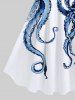 Octopus Print Plus Size Matching Hawaii Beach Outfit For Couples -  