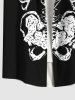 Skeleton Tie Bowknot Print Halloween Plus Size Matching Set For Couples -  