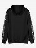 Plus Size 3D Glitter Sparkling Rhinestone Skeleton Print Kangaroo Pocket Drawstring Halloween Hoodie For Men -  