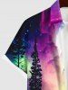 Chemise Imprimé Montagne et Arbre Floral Coloré Grande Taille avec Poche Kangourou pour Homme - Multi-A 2XL