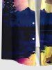 Chemise Imprimé Montagne et Arbre Floral Coloré Grande Taille avec Poche Kangourou pour Homme - Multi-A 2XL