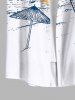 Chemise Tressé Imprimé Cocotier et Soleil avec Poche Grande Taille pour Homme - Blanc 4XL