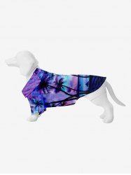 Pet's Coconut Tree Tie Dye Ombre Sky Print Tree Hawaii Shirt -  