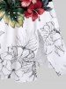 Tropical Leaf Hibiscus Flower Pineapple Print Plus Size Matching Hawaii Beach Outfit For Couples -  