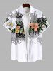 Tropical Leaf Flowers Scarf Pattern Print Plus Size Matching Hawaii Beach Outfit For Couples -  