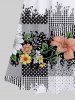 Tropical Leaf Flowers Scarf Pattern Print Plus Size Matching Hawaii Beach Outfit For Couples -  