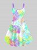 Colorful Ombre Tropical Leaves Print Plus Size Matching Hawaii Beach Outfit For Couples -  