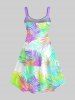 Colorful Ombre Tropical Leaves Print Plus Size Matching Hawaii Beach Outfit For Couples -  