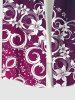 Plus Size Floral Branch Print Hawaii Ombre Button Pocket Shirt For Men -  
