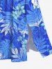 Plus Size Tropical Leaf Hibiscus Flowers Print Split Hawaii Midi Dress -  