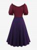 Plus Size Medieval Renaissance Puff Sleeve Lace Up Vintage A Line 2 in 1 Corset Dress Halloween Tavern Wench Costume -  
