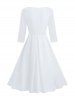 Pleated Solid A Line Dress -  