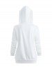 Solid Zipper Pockets Long Rabbit Ear Hooded Sweatshirt -  