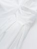 Elastic Waist Pocket Pleated Solid A Line Skirt -  
