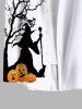 Halloween Costume Pumpkin Bat Tree Moon Wizard Print Plus Size Matching Outfit For Couples -  