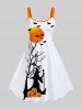 Halloween Costume Pumpkin Bat Tree Moon Wizard Print Plus Size Matching Outfit For Couples -  
