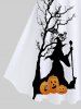 Halloween Costume Pumpkin Bat Tree Moon Wizard Print Plus Size Matching Outfit For Couples -  