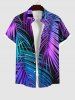 Tropical Colorful Leaf Print Plus Size Matching Hawaii Beach Outfit For Couples -  
