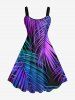 Tropical Colorful Leaf Print Plus Size Matching Hawaii Beach Outfit For Couples -  