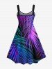 Tropical Colorful Leaf Print Plus Size Matching Hawaii Beach Outfit For Couples -  