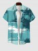 Coconut Tree Sea Print Plus Size Matching Hawaii Beach Outfit For Couples -  