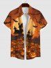 Halloween Costume Pumpkin Bat Moon Castle Print Plus Size Matching Set For Couples -  
