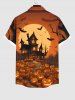 Halloween Costume Pumpkin Bat Moon Castle Print Plus Size Matching Set For Couples -  