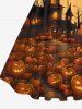 Halloween Costume Pumpkin Bat Moon Castle Print Plus Size Matching Set For Couples -  