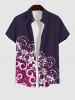 Floral Branch Print Plus Size Matching Hawaii Beach Outfit For Couples -  