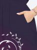 Floral Branch Print Plus Size Matching Hawaii Beach Outfit For Couples -  