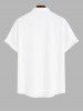 Plus Size Coconut Tree Sun Mountain Colorblock Print Buttons Pocket Hawaii Shirt For Men -  