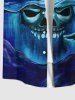 Plus Size Colorful Ombre Galaxy Moon Coconut Tree Skull Shark Seabed Print Hawaii&Halloween Shirt For Men -  