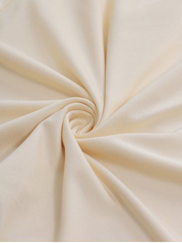 Plus Size Ruched Bust Lace Trim Ruffles Solid Cami Top and Button Cropped Top Set