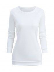 Solid Pullover Long Sleeve Sweatshirt -  