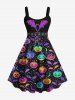 Halloween Costume Colorful Pumpkin Star Moon Bat Print Plus Size Matching Outfit For Couples -  
