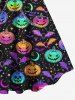 Halloween Costume Colorful Pumpkin Star Moon Bat Print Plus Size Matching Outfit For Couples -  