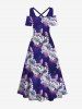 Tropical Leaf Ombre Print Plus Size Matching Hawaii Beach Outfit For Couples -  