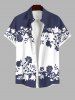 Floral Leaves Branch Two Tone Print Plus Size Matching Hawaii Beach Outfit For Couples -  